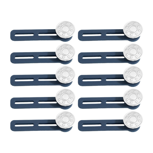 Crofta 10 Pieces Pants Waist Extender Clothes Accessories No Sew Waistband Expander Silver Star Pattern