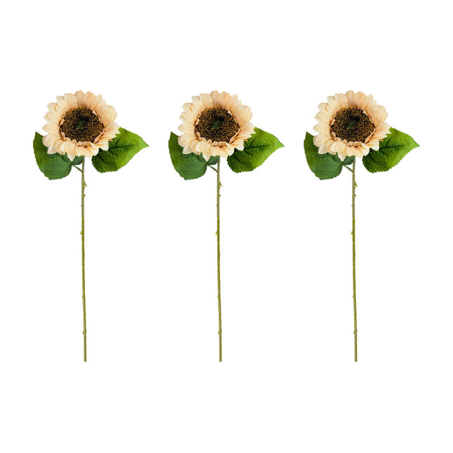 3Pcs Fake Sunflowers Bouquet for Baby Shower Spring Decor Wedding Decoration champagne