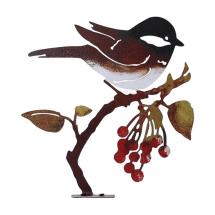 Metal Birds on Branch Birds Desktop Ornament for Indoor Tabletop Dining Room Style D