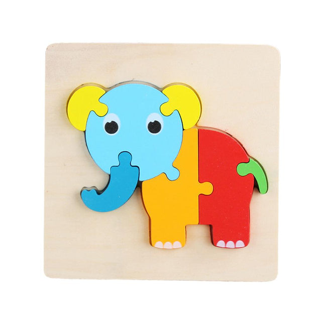 Crofta Animal Puzzle Jigsaw Building Blocks Shape Puzzle Animal Game Toy Gifts elephant
