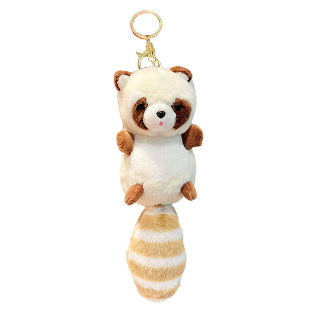 Crofta Animal Plush Toy Keychain Stuffed Animal Key Chain for Car Key Creative Gift White