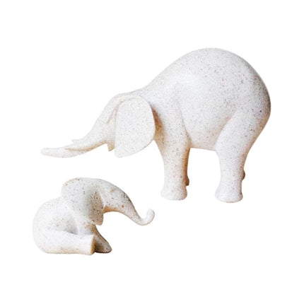 Mother and Kid Elephant Figurine Sculpture for Household Kitchen Dining Cute Style B
