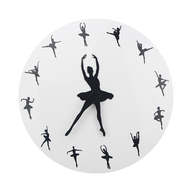 Ballerina Wall Clock 12inch Decorative Clock for Dining Room Girls Room Gift
