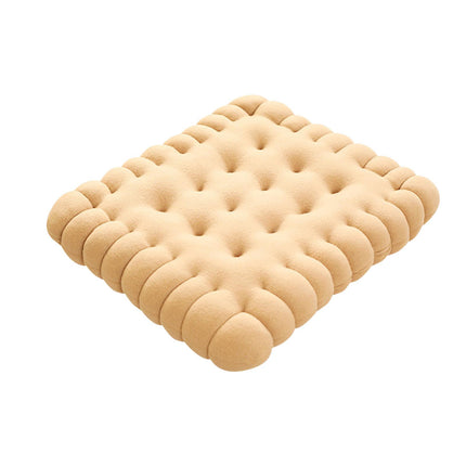 Biscuit Shape Cushion Decorative Soft Floor Cushion for Gift Living Room Bar Square Beige
