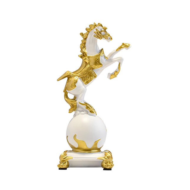 Horse Figurine Nordic Style Animal Sculpture for Cabinet Bedroom Centerpiece White