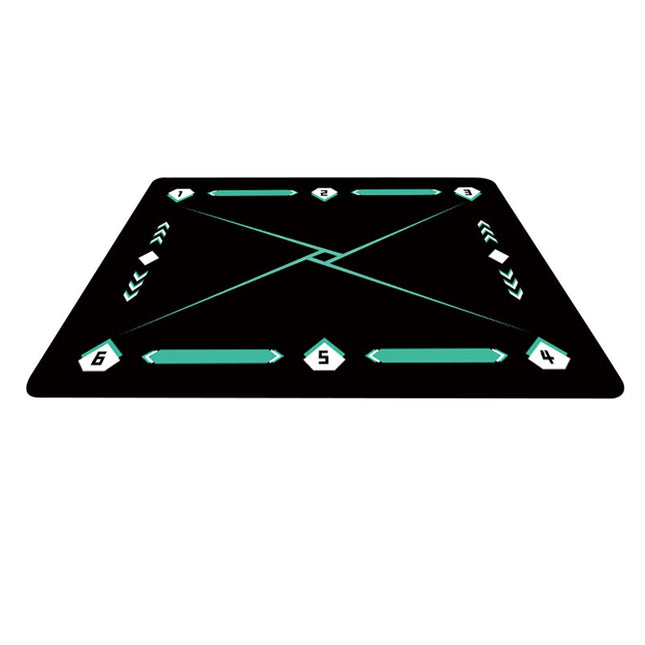 Football Footstep Training Mat Dribble Training Mat for Kids Children Adults Black