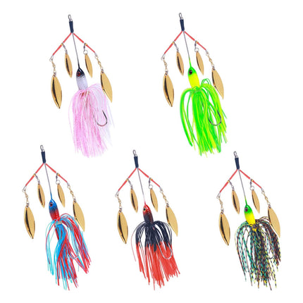 5Pcs Fishing Lures Spinnerbait Metal Fishing Tackle for Crappie Bass Walleye
