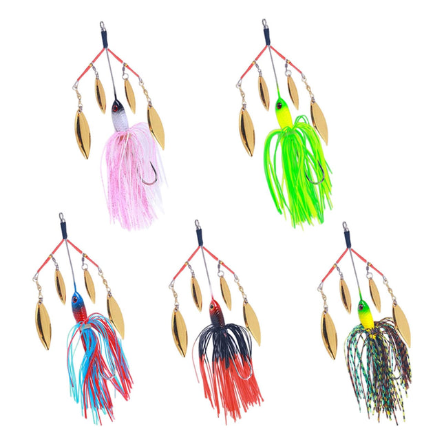 5Pcs Fishing Lures Spinnerbait Metal Fishing Tackle for Crappie Bass Walleye
