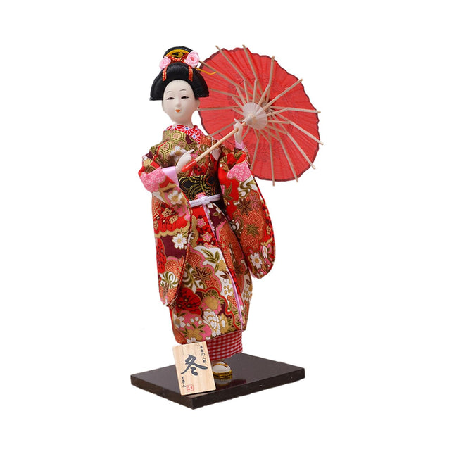 12in Japanese Kimono Geisha Doll Desk Statue Gift Home Asian Kabuki Figurine Style B