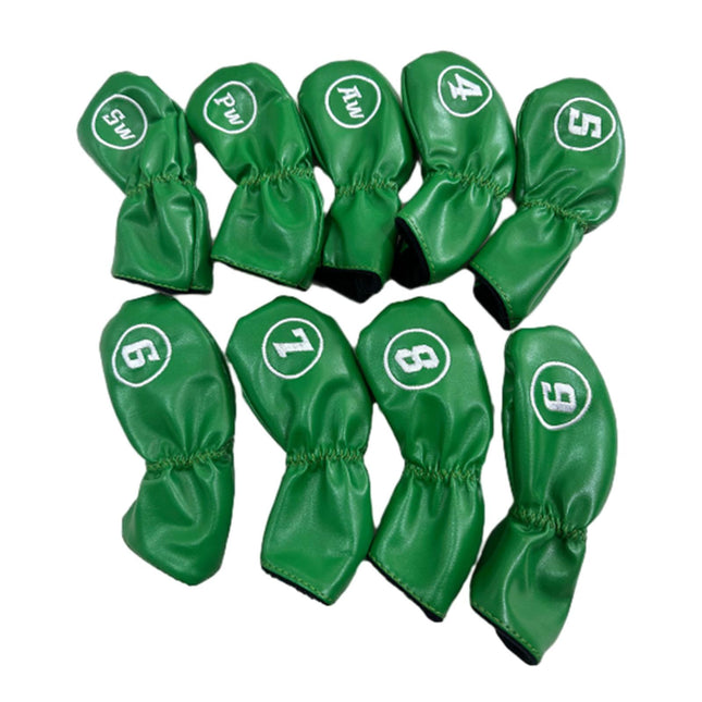 9Pcs Golf Iron Headcovers Fashion Golf Accessories Golf Iron Head Protectors Green