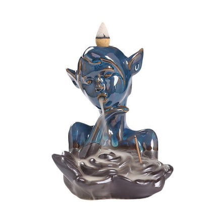 Backflow Incense Burner Ceramic Censer for Yoga Livingroom Table Centerpiece