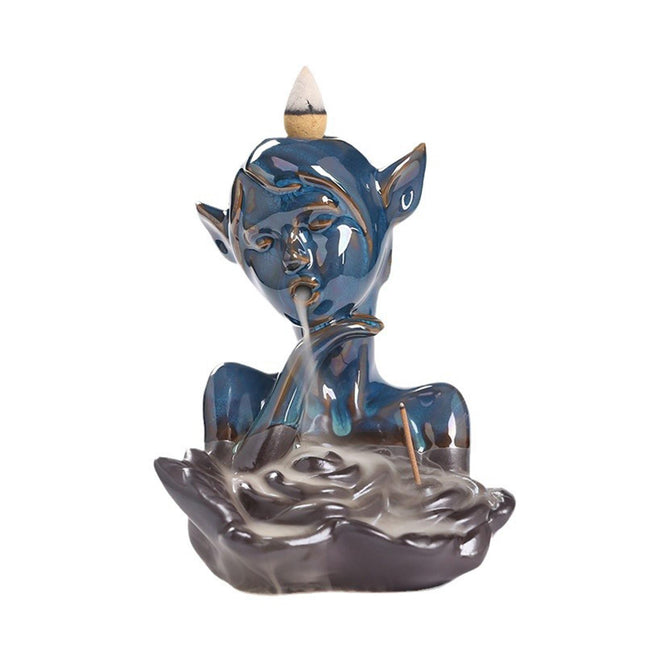 Backflow Incense Burner Ceramic Censer for Yoga Livingroom Table Centerpiece