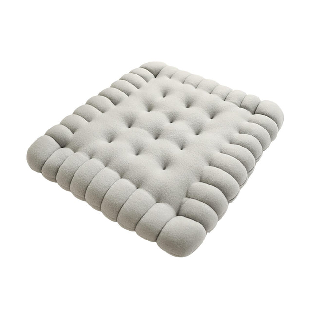 Biscuit Shape Cushion Decorative Soft Floor Cushion for Gift Living Room Bar Square Grey