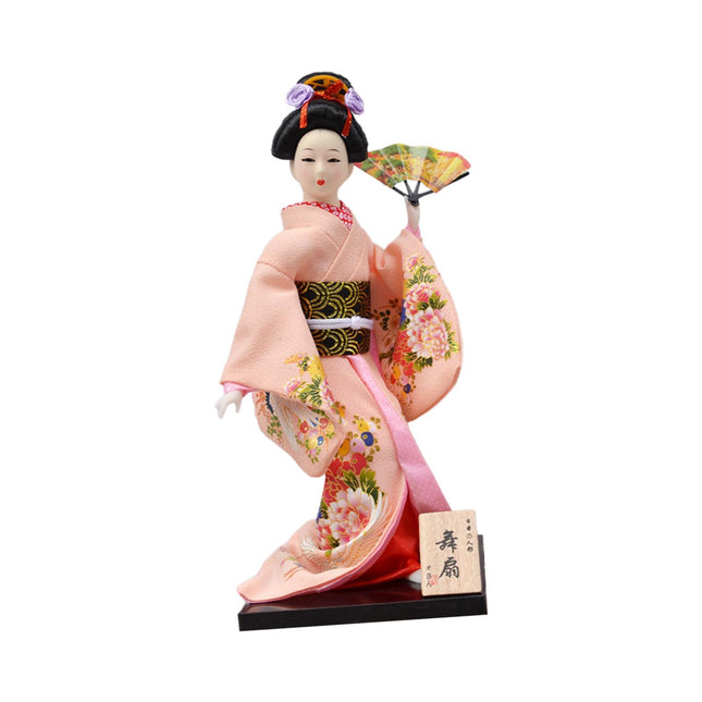 30cm Japanese Kimono Geisha Doll Traditional Statue Asian Kabuki Figurine Pink