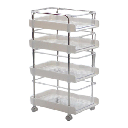 1:6 Dollhouse Miniature 4 Tier Rolling Cart for DIY Projects Building  White