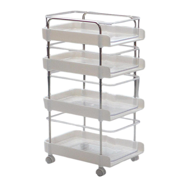 1:6 Dollhouse Miniature 4 Tier Rolling Cart for DIY Projects Building  White