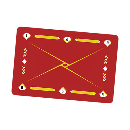 Football Footstep Training Mat Pad Dribble Training Mat for Indoor Household Red Yellow