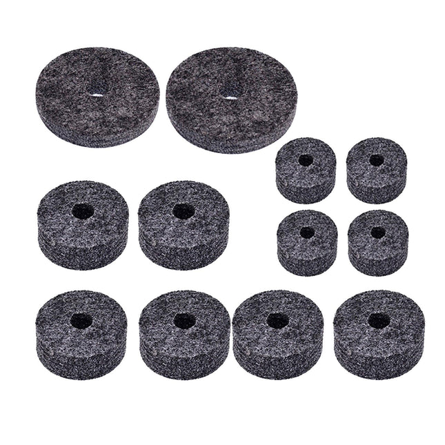 12Pcs Cymbal Felt Washer Hi Hat Clutch Felts Accessories Replacement Sleeves gray