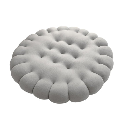 Biscuit Shape Cushion Decorative Soft Floor Cushion for Gift Living Room Bar Round Grey