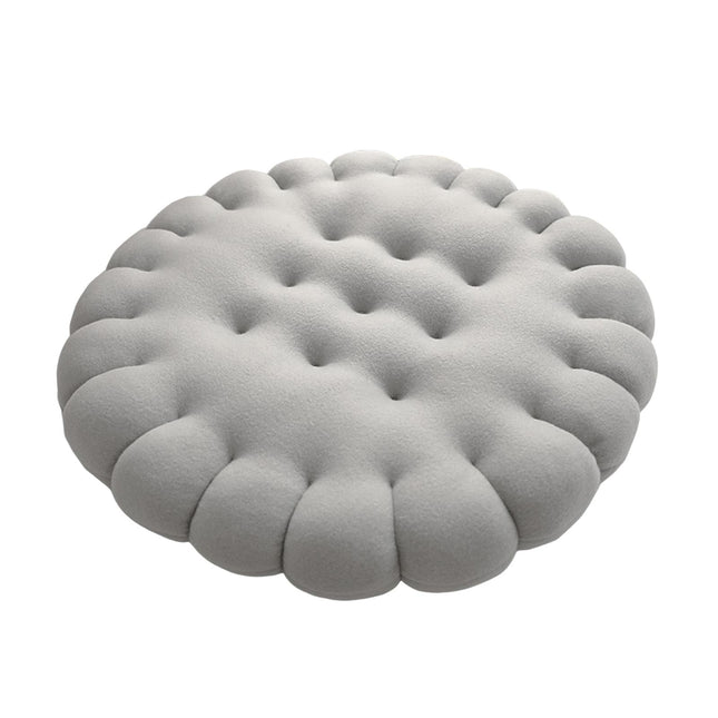 Biscuit Shape Cushion Decorative Soft Floor Cushion for Gift Living Room Bar Round Grey