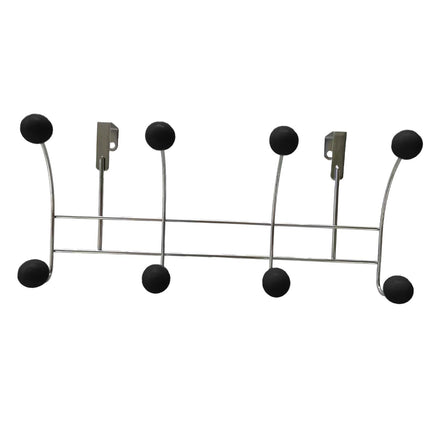 Door Rear Hanger Wall Mounted Storage Hanger Coat Rack for Purse Key Bedroom Black