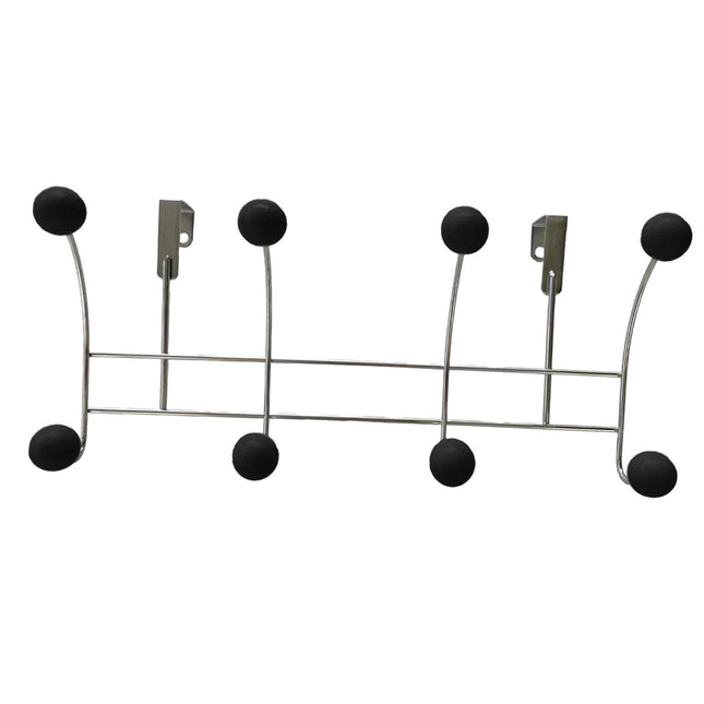 Door Rear Hanger Wall Mounted Storage Hanger Coat Rack for Purse Key Bedroom Black