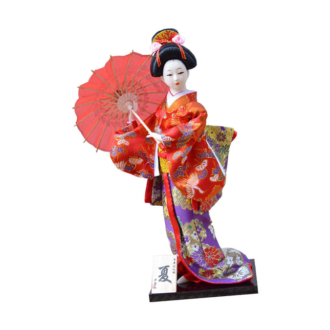 12in Japanese Kimono Geisha Doll Desk Statue Gift Home Asian Kabuki Figurine Style E
