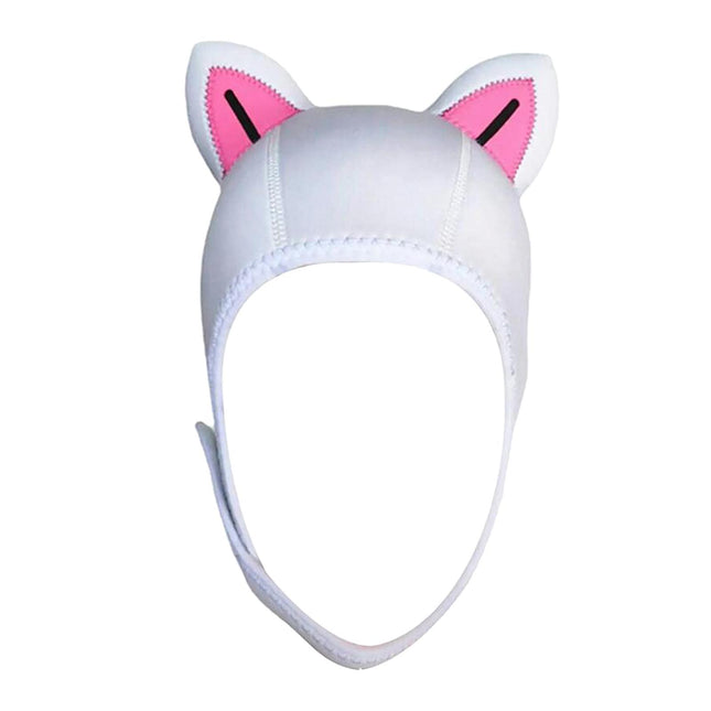 Cat Ears Diving Hood 3mm Neoprene Diving Wetsuit Hood Cute for Sailing Kayak White Pink BlackLine