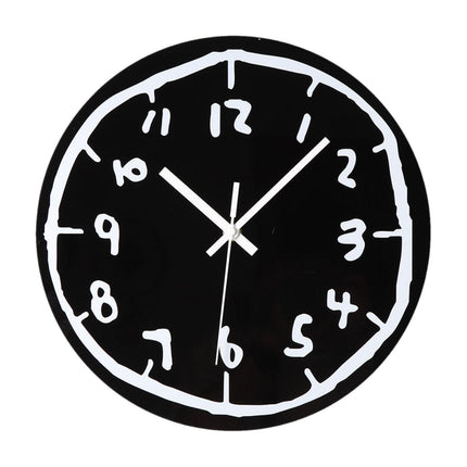 Acrylic Wall Clock Minimalist Gift Creative Ornament for Office Indoor Decor Black