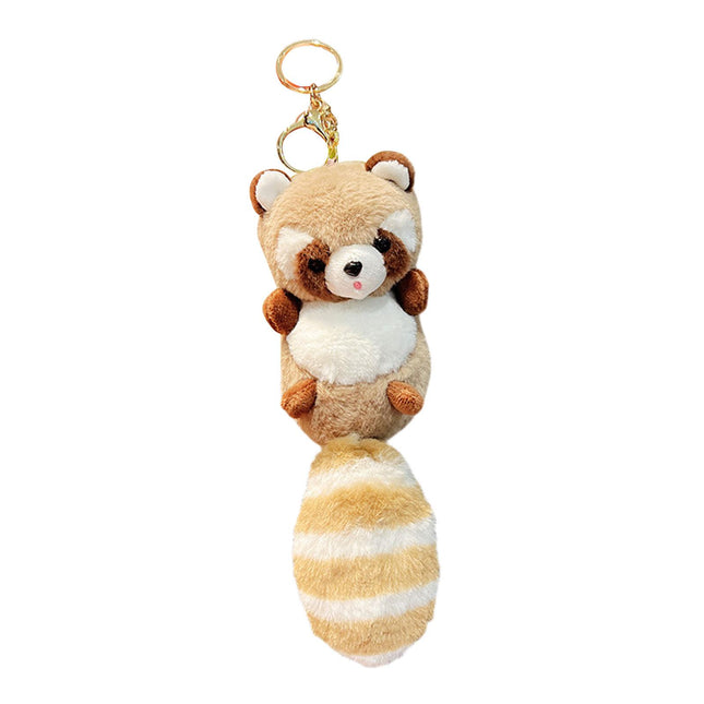 Crofta Animal Plush Toy Keychain Stuffed Animal Key Chain for Car Key Creative Gift Brown