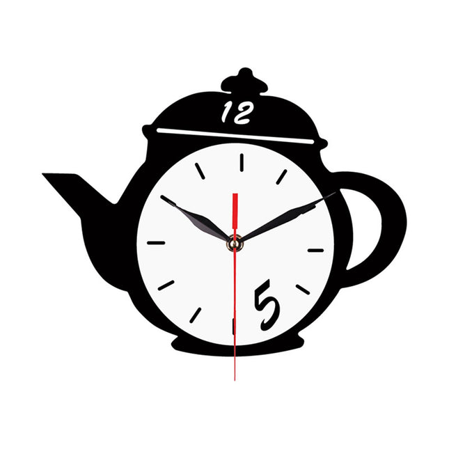 Kettle Wall Clock 30cm Minimalist Silent for Dining Room Bathroom Restaurant
