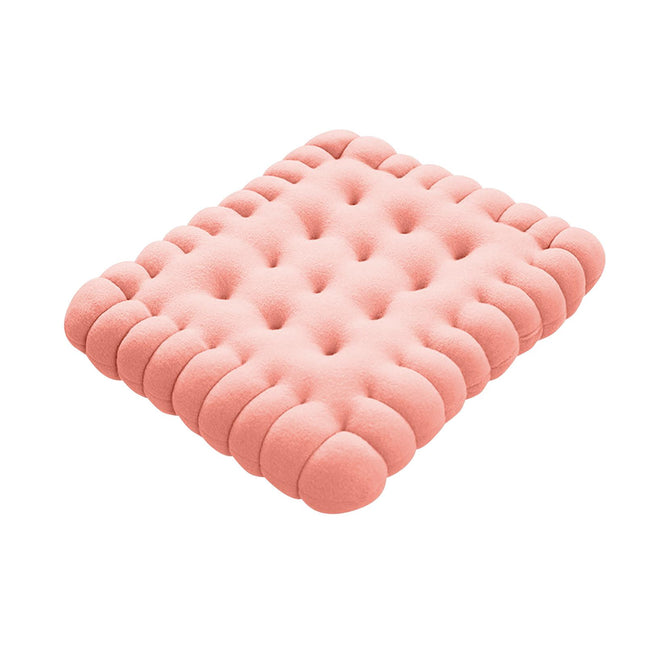 Biscuit Shape Cushion Decorative Soft Floor Cushion for Gift Living Room Bar Square Pink