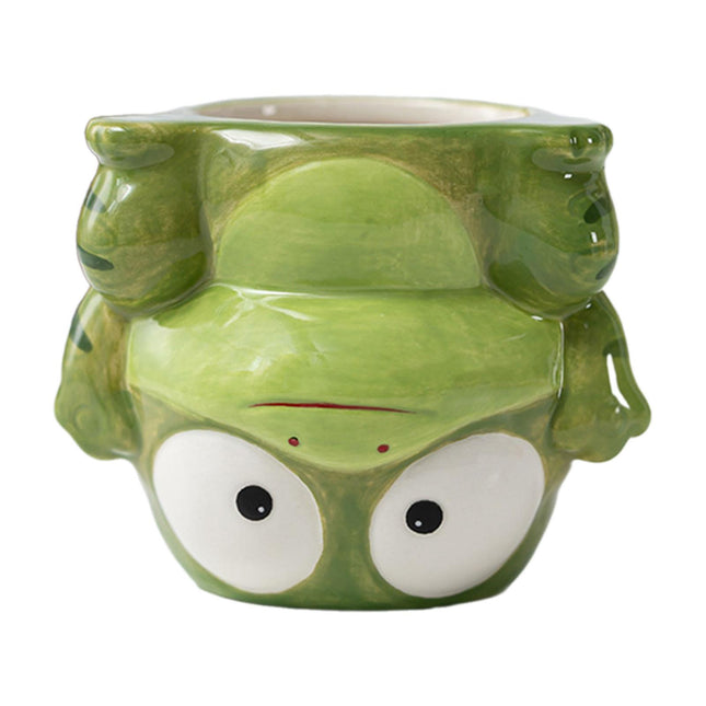Crofta Animal Planter Flower Vase Shelf Farmhouse Display Office Pottery Plant Pot Frog 10x9.7x8.3cm