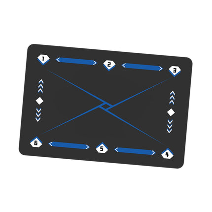 Football Footstep Training Mat Pad Dribble Training Mat for Indoor Household Black Blue