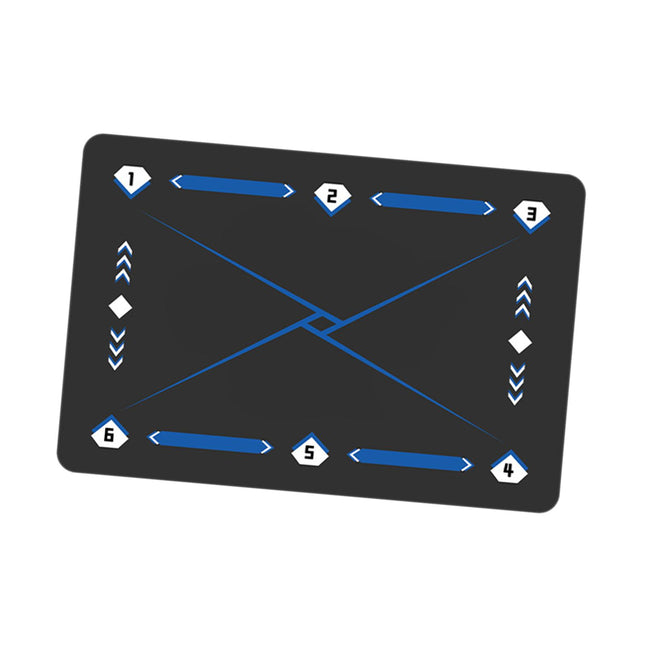 Football Footstep Training Mat Pad Dribble Training Mat for Indoor Household Black Blue