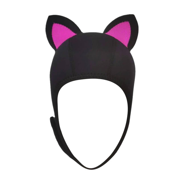 Cat Ears Diving Hood 3mm Neoprene Diving Wetsuit Hood Cute for Sailing Kayak Black Rose Red