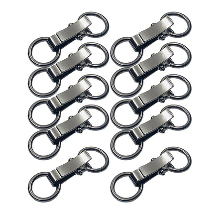 Crofta 10Pcs Metal Buckle Alloy Snap Hook Clasp for Jacket Sewing Projects Clothing gray black
