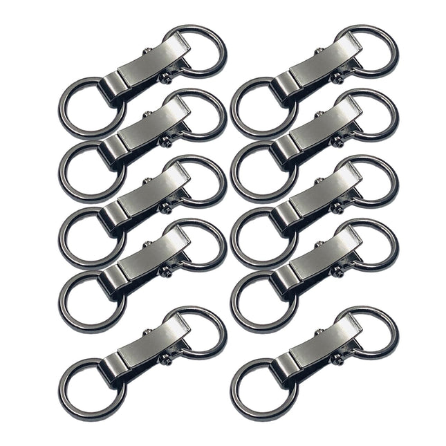 Crofta 10Pcs Metal Buckle Alloy Snap Hook Clasp for Jacket Sewing Projects Clothing gray black