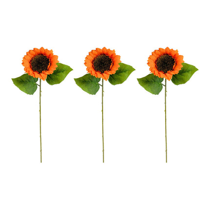 3Pcs Fake Sunflowers Bouquet for Baby Shower Spring Decor Wedding Decoration Orange