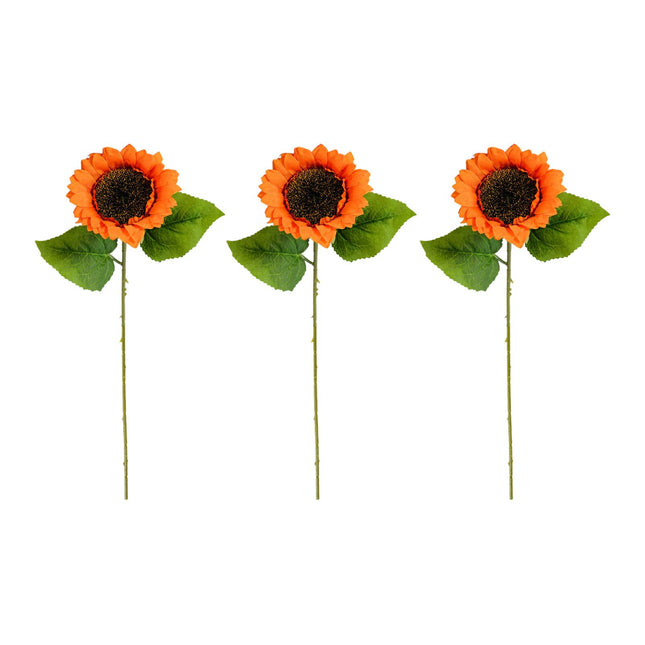 3Pcs Fake Sunflowers Bouquet for Baby Shower Spring Decor Wedding Decoration Orange