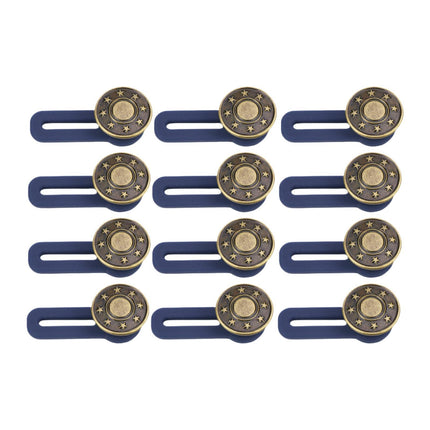 Crofta 12x Waist Extender No Sewing Women Practical Metal Button Extender for Jeans Copper Star Pattern