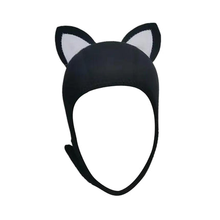 Cat Ears Diving Hood 3mm Neoprene Diving Wetsuit Hood Cute for Sailing Kayak Black White