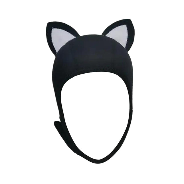 Cat Ears Diving Hood 3mm Neoprene Diving Wetsuit Hood Cute for Sailing Kayak Black White