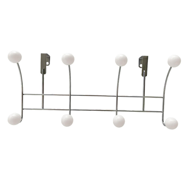 Door Rear Hanger Wall Mounted Storage Hanger Coat Rack for Purse Key Bedroom White