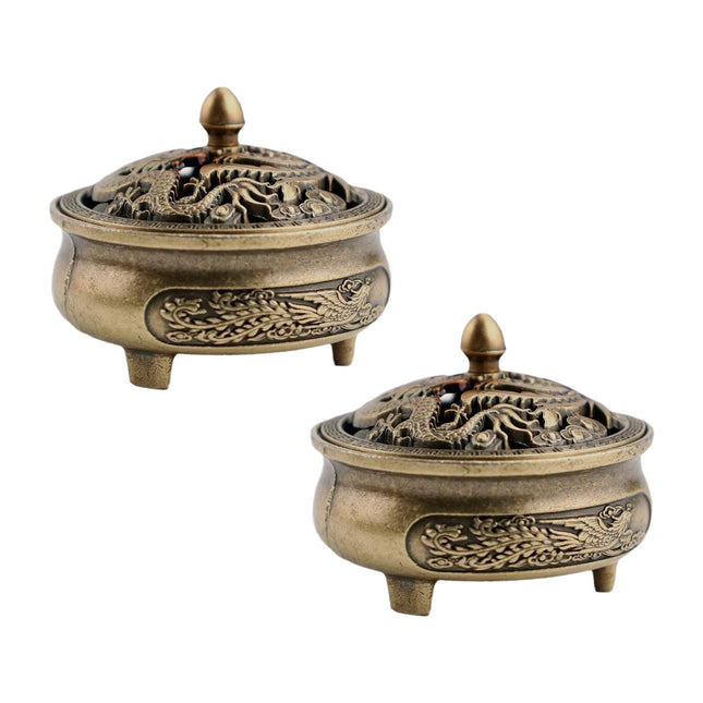 2 Pieces Chinese Mini Incense Burner Pot Incense Holder for Yoga Room Sturdy