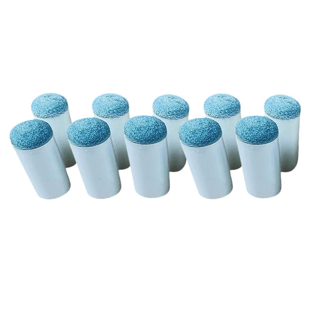 10Pcs Billiard Pool Cue Tips Lightweight Portable Slip on Billiards Cue Tips Blue