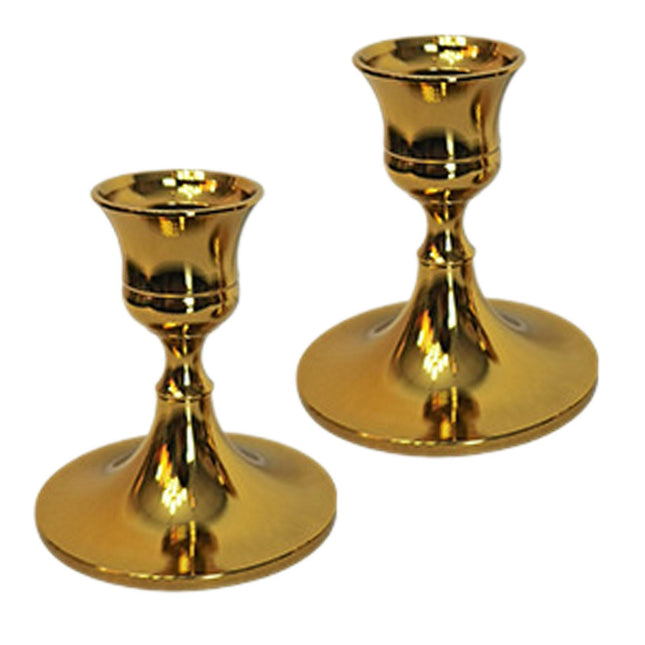2.5x3inch Metal Taper Candle Holder Table Ornament for Living Room Accessory Golden
