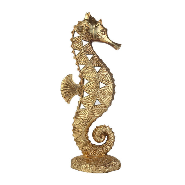 Resin Figurine Art Tabletop Sculpture for Table Centerpieces Bedroom Hallway Seahorse