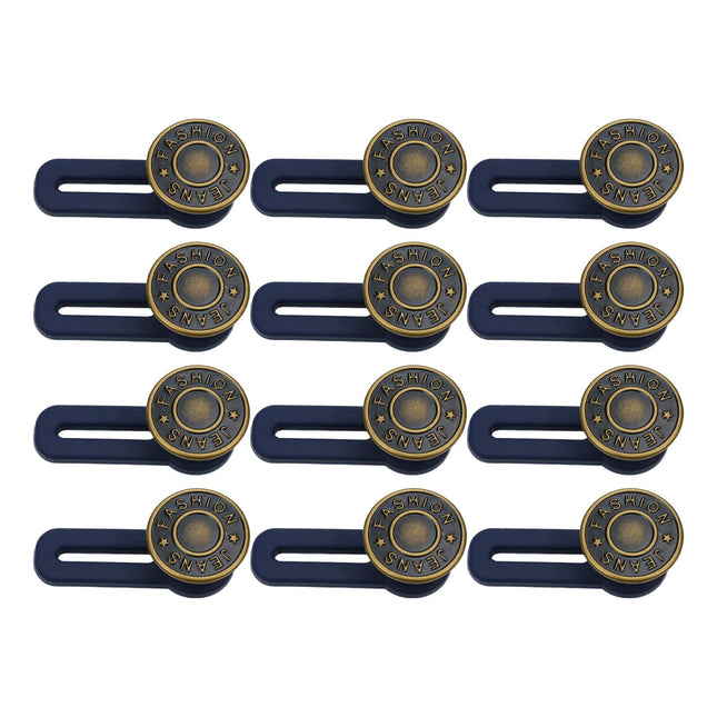 Crofta 12x Waist Extender No Sewing Women Practical Metal Button Extender for Jeans Copper Letter