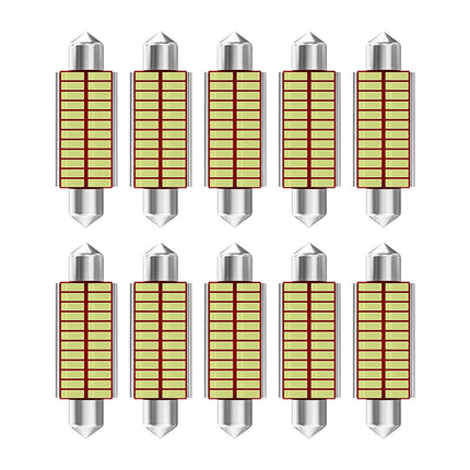 10Pcs Car Interior Light Trunk Light Accessories Light Dome Light Bulbs 41mm